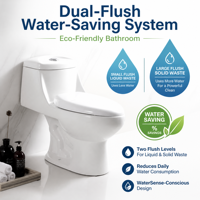 WC monobloc en céramique blanc moderne à double chasse, à évacuation verticale, avec abattant à fermeture douce, pour salle de bain et hôtel, automatique et économique