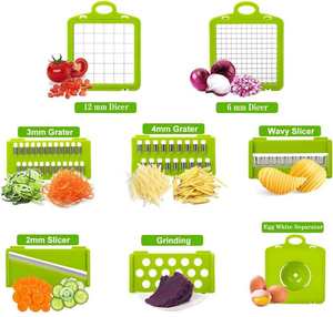 Coupe-légumes 14/16 en 1, trancheuse à légumes multifonction, <span class=keywords><strong>hachoir</strong></span> à légumes, coupe-dés avec 7 lames interchangeables - Product Image 2
