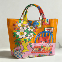Sac fourre-tout en PVC Orange Kitten House, imperméable, transparent, style Jelly Bag, sac de plage, pochette fourre-tout, sacs à main à nœud, sac de rangement