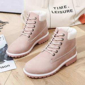 Sepatu bot mendaki klasik untuk wanita, sepatu bot kulit pekerjaan pergelangan kaki bertali atasan tinggi - Product Image 4