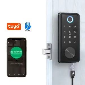 Vendita calda senza chiave Tuya smart finger print lucchetto di sicurezza TTlock impronte digitali smart serrature per porte