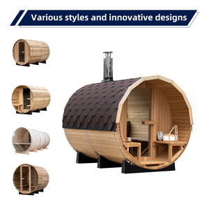 Kanadalı Hemlock varil Sauna açık termal yaşam Sauna konteyner ile odun sobası - Product Image 5