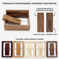Clé USB en bois pour cadeau de mariage, 1 Go, 2 Go, 4 Go, 8 Go, avec boîte en bois, coffret cadeau, clé USB écologique