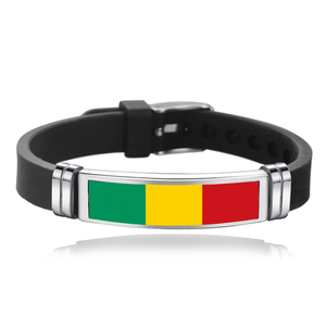 Bracelet en cuir incrusté d'acrylique avec drapeaux de tous les pays africains (Tunisie, Kenya, Mali, Ghana) pour la commémoration des voyages et des anniversaires - Product Image 6