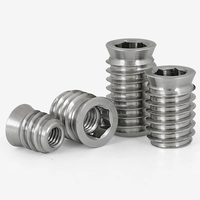 Inserts filetés hexagonaux en acier inoxydable 304 pour bois, écrous de meubles à filetage interne et externe, écrous à bride fraisée