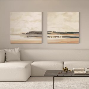 Hand Painted Oil Painting Wabi Sabi Style Abstract <b>Art</b> Square Canvas Wall <b>Art</b> For Living Room Sofa Background Decor - Product Image 1