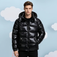 Vestes en duvet de créateurs en gros, manteaux en duvet unisexes brillants avec des designs luxueux et tendance, vestes en duvet courtes matelassées à fermeture éclair unie