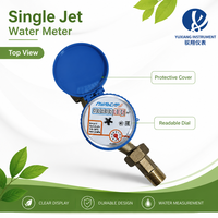 Compteur d'eau mécanique à jet unique DN15 R100 IP68, corps en fonte, haute précision, équipement de mesure du débit d'eau froide résidentiel