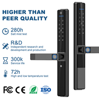 Cerradura Inteligente Delgada de Aluminio para Puerta, con Huella Digital, WiFi, Tuya, Ttlock, Impermeable, de Doble Cara