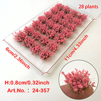 Matériel de décoration DIY pour mini-landscape, base de table de sable, 28 pièces de touffes de fleurs rondes de 8 mm, échelles HO et N
