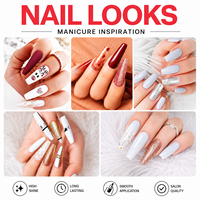 Lehchis – Kit de vernis gel UV complet style designer, flacons de 15 ml, paillettes, pour pose DIY, permanent, professionnel, pour salon de manucure UV