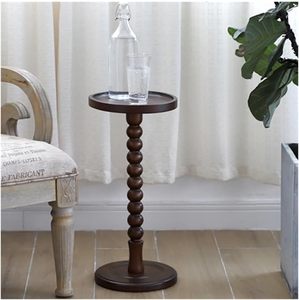 <span class=keywords><strong>Table</strong></span> d'appoint vintage en bois massif avec perles, petite <span class=keywords><strong>table</strong></span> basse ronde, <span class=keywords><strong>table</strong></span> d'appoint pour salon, <span class=keywords><strong>table</strong></span> de rangement pour chambre à coucher - Product Image 5