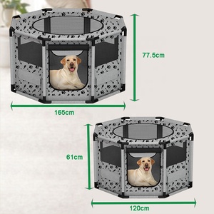 Octogone Pet Dog Playpen Tissu Oxford avec porte en maille Cadre en tube d'acier Clôture de chenil pour chat Intérieur Extérieur Parc pour animaux de compagnie - Product Image 3