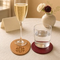 Sous-verres ronds en cuir PU écologique de style bohème, personnalisables, fabriqués directement en usine, diamètre 100 mm, pour table