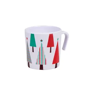 Tazas de café de melamina con estampado personalizado, taza de Navidad para restaurante