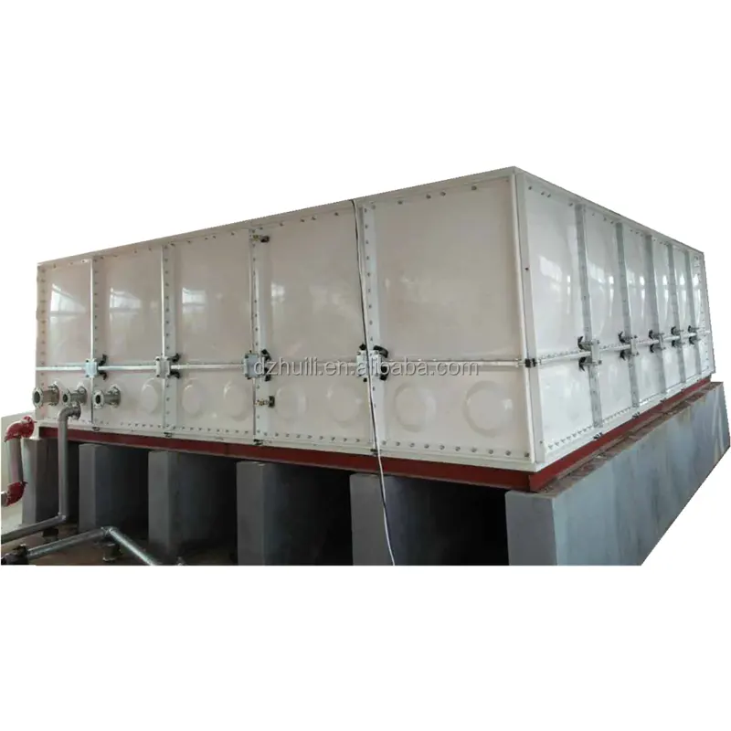 GRP FRP SMC Panel de fibra de vidrio Cuadrado Grande Rectangular Tanque de almacenamiento de agua de lluvia Precio barato 10000 Tanque Seccional de 50000 litros