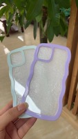Coque de téléphone antichoc avec cadre ondulé tendance pour iPhone 17 16 15 11 12 13 14 Pro Max X XR XS 7 8 Plus