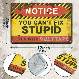 Ensemble de panneaux métalliques humoristiques rustiques avec des règles pour les outils musicaux des voisins et un avertissement de sarcasme pour la décoration murale de la cave, du garage ou du bar - Product Image 5