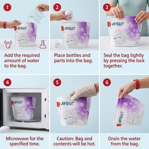 Bolsa de Esterilización Portátil y Reutilizable para <span class=keywords><strong>Biberones</strong></span> con Calentamiento por Vapor en <span class=keywords><strong>Microondas</strong></span> - Product Image 5