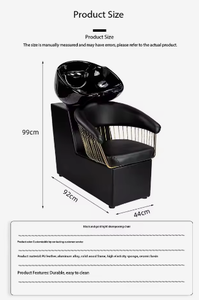 Nuevo Sillón de Peluquería Moderno de Cuero con Lavabo de Cerámica y Estructura Metálica - Diseño Semi-Reclinable - Product Image 3