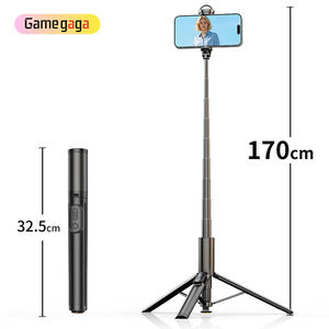 Gamegaga K60 ไม้เซลฟี่แบบพกพา ขาตั้งกล้องแบบกดปุ่มเดียวเปิดได้ 170 ซม. พับเก็บได้ ใช้เป็นขาตั้งโทรศัพท์สำหรับการเดินทาง วีล็อก และไลฟ์สด - Product Image 1
