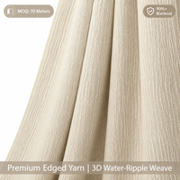 Tissu de rideau chenille bouclé tissé en fil bordé, 100% polyester, poids moyen 390g/m, occultant, texture 3D, motif perle de riz, moderne et luxueux