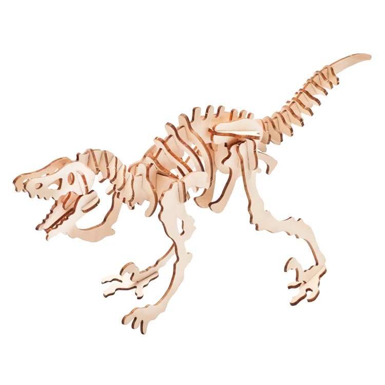 शैक्षिक विधानसभा खिलौना पशु 3D लकड़ी Velociraptors पहेली डायनासोर खिलौना