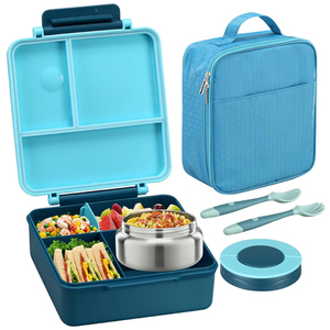 Boîte à lunch Bento pour enfants avec <span class=keywords><strong>thermos</strong></span> à soupe et sacs à lunch étanches Lot de 4 récipients à lunch isolés pour l'école des enfants - Product Image 1