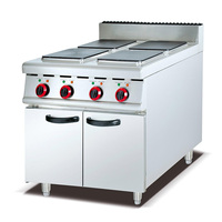 Équipement de cuisine pour hôtel et restaurant, cuisinière électrique professionnelle en acier inoxydable à 4 plaques chauffantes, base de meuble, 380V 16000W, garantie 1 an