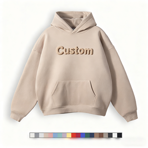 하이 퀄리티 남여 공용 대형 풀오버 후드 100% 면 헤비급 320g 니트 패브릭 사용자 정의 다시 로고 캐주얼 패션 - Product Image 5