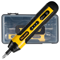 Tournevis électrique sans fil TALADO 3.6V, rechargeable par USB-C, mini-kit de tournevis avec 25 embouts, lumière LED, étui portable