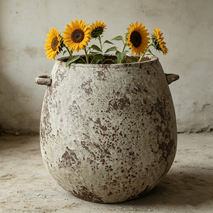 Pot de jardin rustique d'extérieur, grand vase à large ouverture, pot en céramique artisanal pour bonsaï, plantes en pot et décoration de patio - Product Image 6