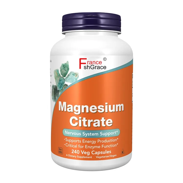 Magiê Citrate, chức năng Enzyme *, hỗ trợ hệ thần kinh *, 240 viên nang Rau