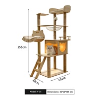 Arbre à chat multi-niveaux tout-en-un avec capsule spatiale extra-large - Condo pour chat, hamac, échelle, plateforme et poteaux à gratter en sisal