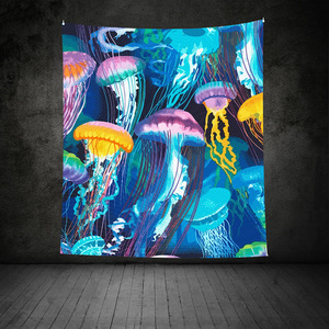 <span class=keywords><strong>Tapisserie</strong></span> <span class=keywords><strong>Murale</strong></span> Méduse Psychedélique, Forêt Océanique, Monde Sous-Marin Néon Coloré, en Polyester, Personnalisable - Product Image 6