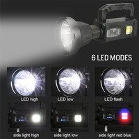 Linterna LED XHP50 más potente, reflector LED Solar de mano multifunción, foco LED portátil recargable tipo C
