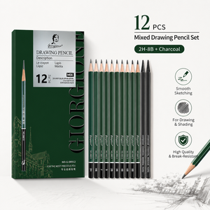 Set di 12 Matite Artistiche Giorgione, Mix di Grafite e Carboncino per Schizzi, per Studenti d'Arte - Product Image 1