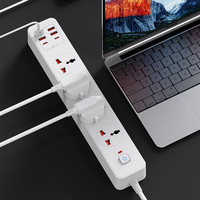 Cable de Extensión con Enchufe de 16A, Protector de Sobretensión, Regleta de Alimentación Eléctrica con Puerto USB