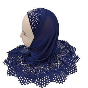 Vente chaude Laze Coupe Strass Instant Hijab Musulman Enfants Enfants Instantané Paresseux Hijab - Product Image 3