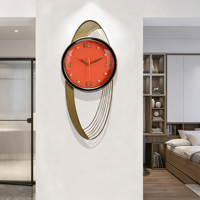 Jam Dinding Besi Kulit Modern Abstrak Garis Lengkung Quartz Analog Gerakan Jarum Senyap Set Multi-bagian untuk Ruang Tamu