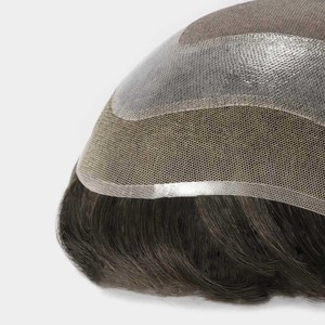Fine Mono với PU ren phía trước Mens tóc con người toupee tóc thay thế - Product Image 4