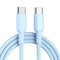 Nouveauté Câble de charge rapide USB-C vers C double port type C en nylon tressé 3A pour iPhone Xiaomi Samsung