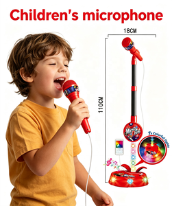 Micrófono de Juguete MP3 con Soporte para Karaoke con Luz Intermitente, Función de Cantar y Reproducir Música para Niños - Product Image 1