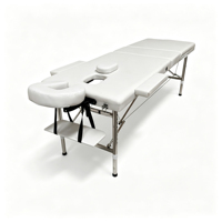 Table de massage pliable moderne et durable à 3 sections avec pieds en bois, réglable en hauteur, pour spa, salon de beauté, salle de sport et hôtel