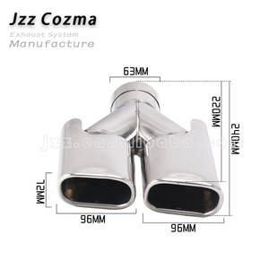 Tubo di <span class=keywords><strong>scarico</strong></span> modificato estremità silenziatore gola a forma di 2.5 "ingresso 96*72mm doppia punta di <span class=keywords><strong>scarico</strong></span> universale - Product Image 2