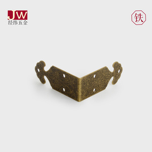 Soporte de esquina de hierro Jw con borde impreso, nuevo estilo chino para caja de regalo de madera, caja de joyería - Product Image 1