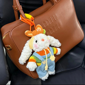 Nhà máy cung cấp trực tiếp lop-eared thỏ sang trọng Búp bê mặt dây chuyền sáng tạo Bonnie Tai Dài Thỏ Túi treo Keychain PP bông tag - Product Image 2