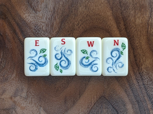 Jeu de Mahjong Vert <span class=keywords><strong>Florence</strong></span> de style américain avec 152 tuiles gravées – Ensemble de Mahjong traditionnel - Product Image 4