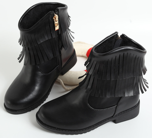 Bottines à franges en daim marron pour femmes, bottes d'hiver pour enfants, bottes d'hiver en cuir pour enfants - Product Image 6