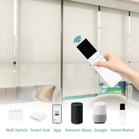 Persianas Enrollables Motorizadas Recargables por USB, Semiopacas, con Control Remoto por Aplicación, Persianas Eléctricas para Ventanas Interiores de Hogar y Oficina